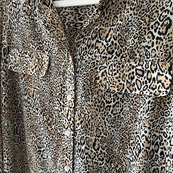 CHICOS | Women’s Animal-Print Shirt Size 2 Large Long Sleeve Button Down Blouse - Picture 10 of 12